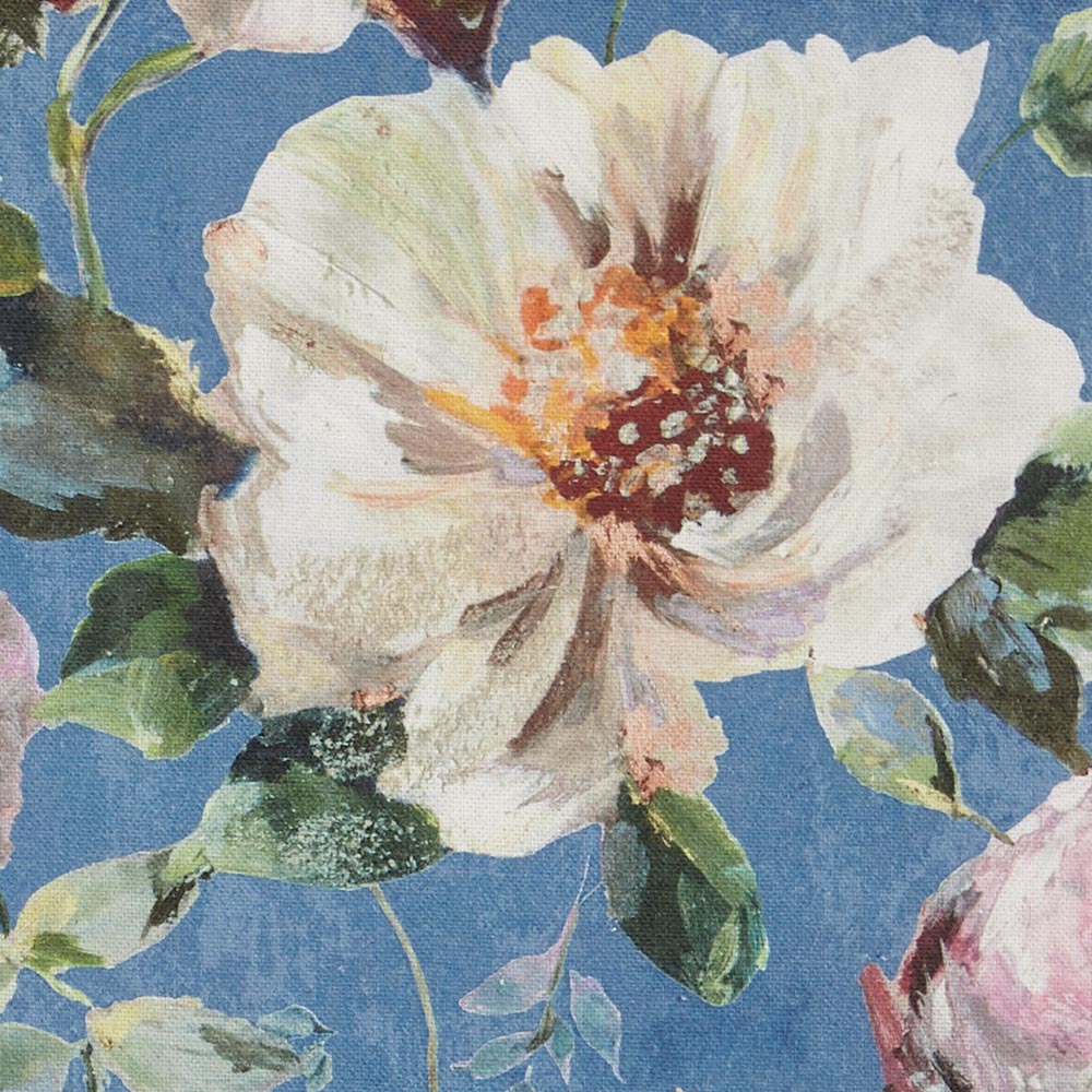 half panama canvas fabric organic cotton flower print