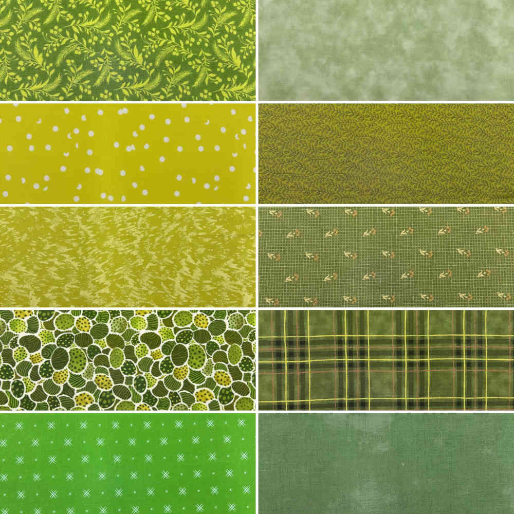 pack fat quarter patchwork américain vert