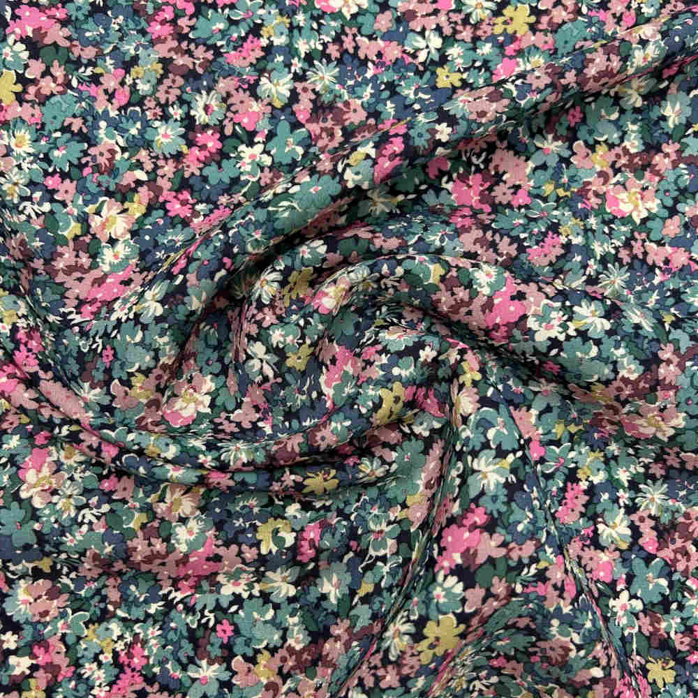 multicolored flower print viscose fabric