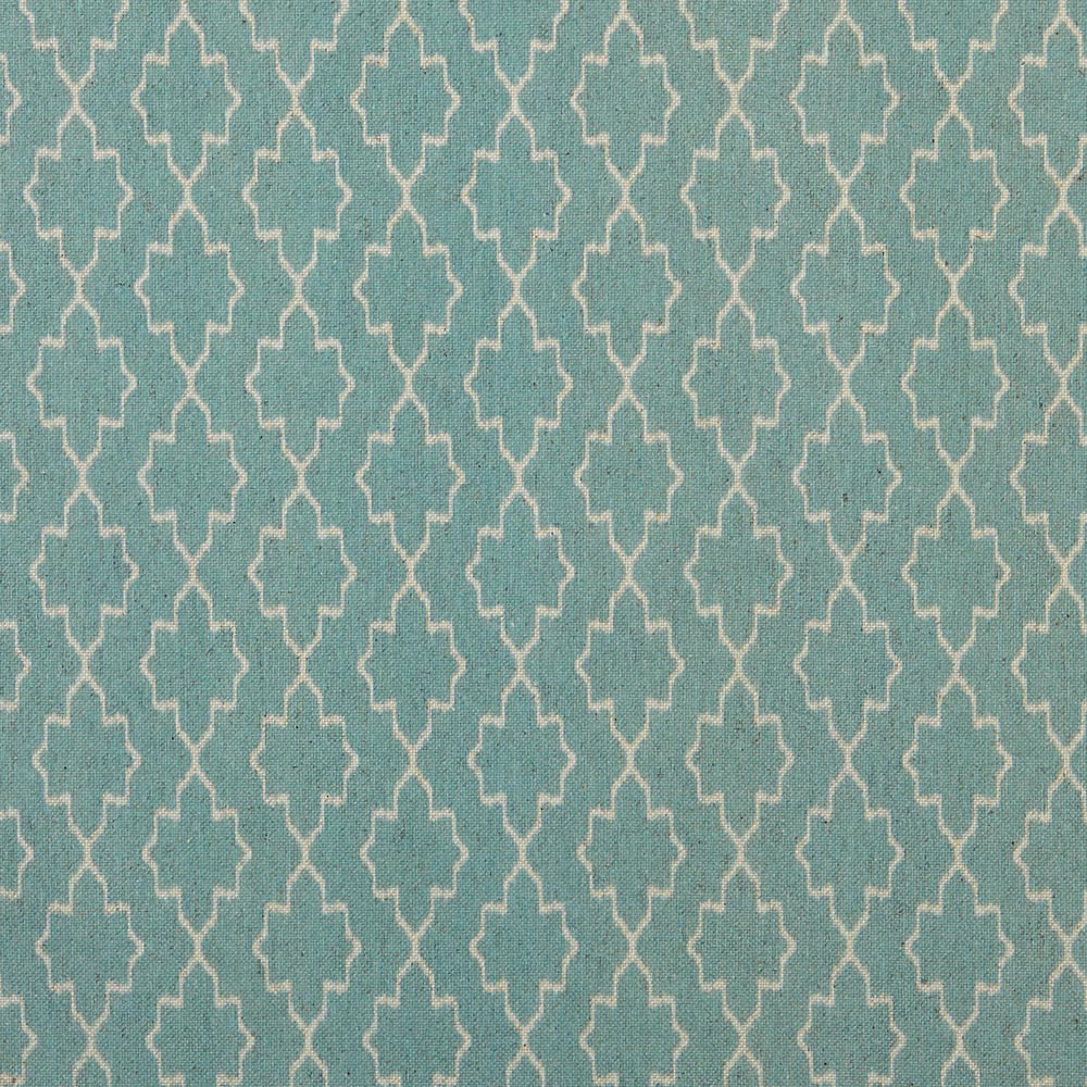 toile recyclée géométrique turquoise