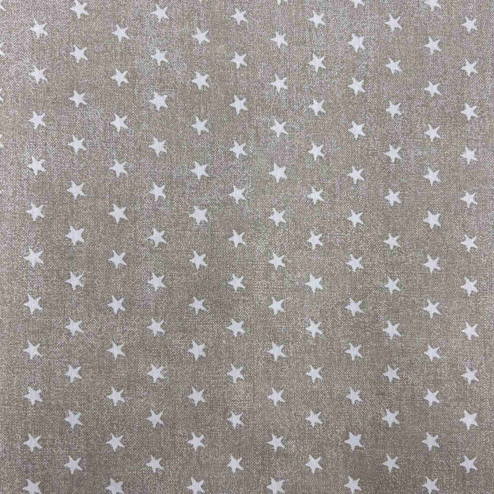 Canvas fabric printed with white beige stars