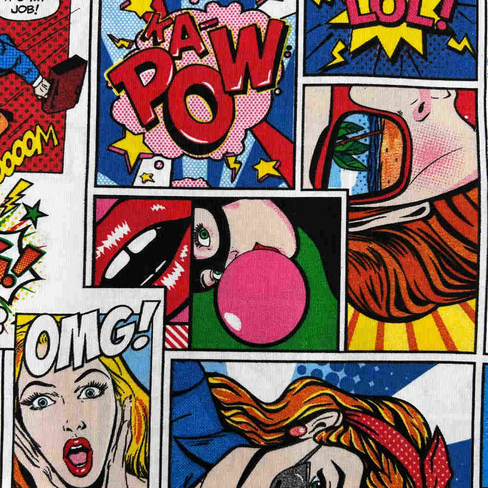 toile imprimée, bande dessinée pop art