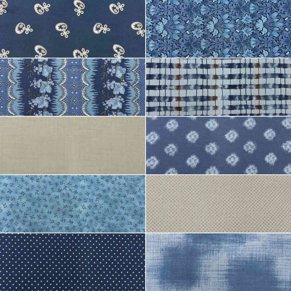 fat quarter patchwork americano azul beige marrón