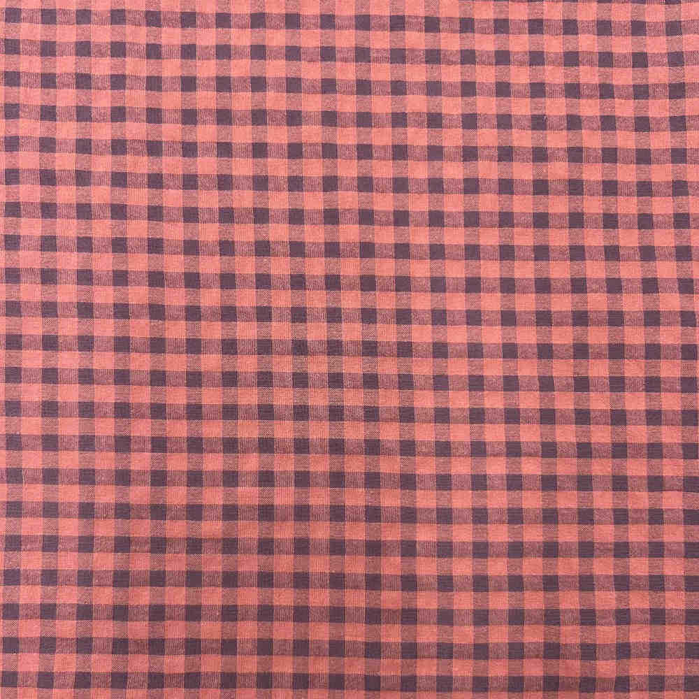 Seersucker fabric, red-lilac gingham checks